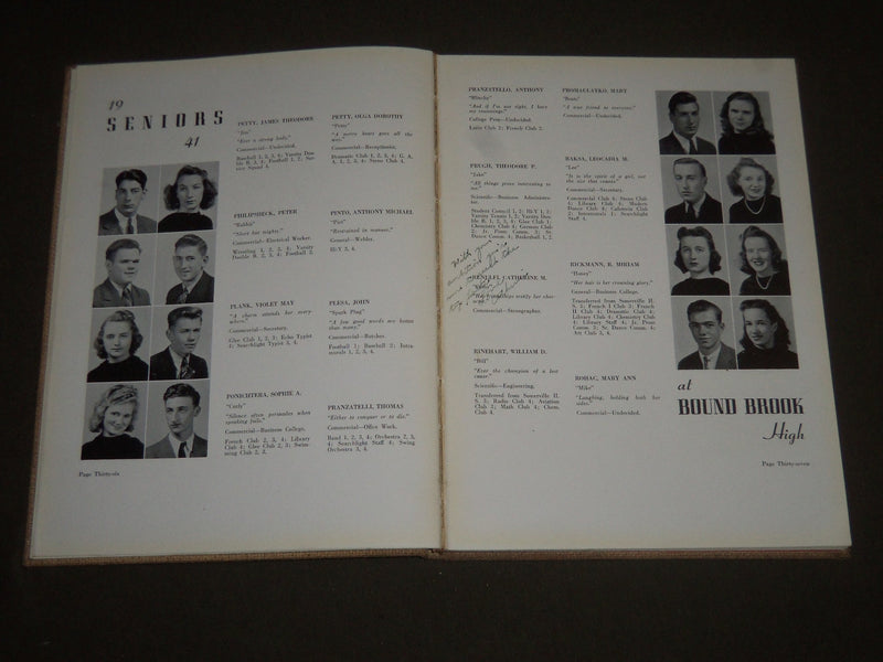 1941 THE ECHO BOUND BROOK HIGH SCHOOL YEARBOOK - NEW JERSEY - PHOTOS - YB 1246