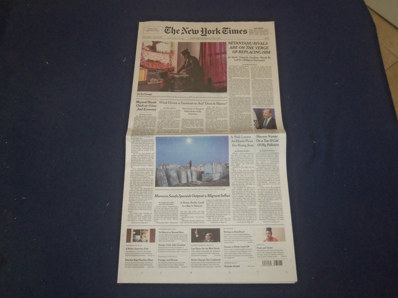 2021 JUNE 3 NEW YORK TIMES - NETANYAHU RIVALS ARE ON THE VERGE OF REPLACING HIM
