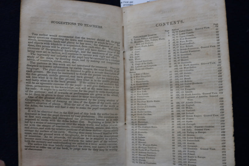 1833 THE MALTE-BRUN SCHOOL GEOGRAPHY HARDCOVER BOOK - KD 9442