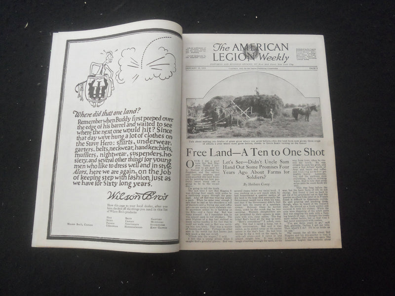 1923 JAN 19 THE AMERICAN LEGAION WEEKLY MAGAZINE- EDWARD PENFIELD COVER -SP 961Y