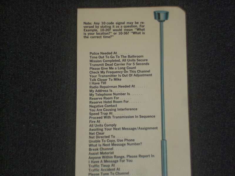1970'S REALISTIC GUIDE TO CODES AND CB SLANG - J 6372