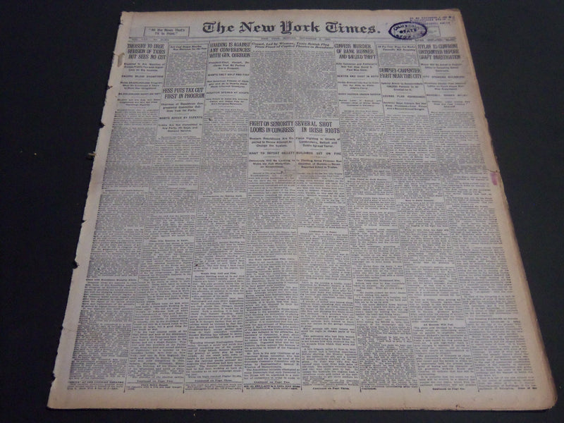 1920 NOV 8 NEW YORK TIMES - DEMPSEY-CARPENTER FIGHT NEAR THIS CITY - NT 6731