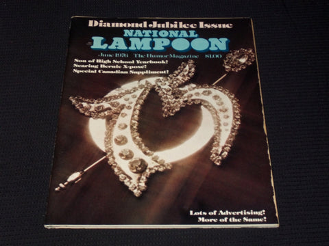 1976 JUNE NATIONAL LAMPOON MAGAZINE - DIAMOND JUBILEE FRONT COVER - E 3294