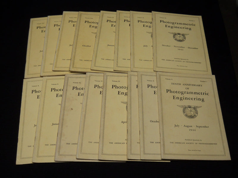 1942-1945 PHOTOGRAMMETRIC ENGINEERING MAGAZINE COMPLETE RUN OF 16 - O 2930G