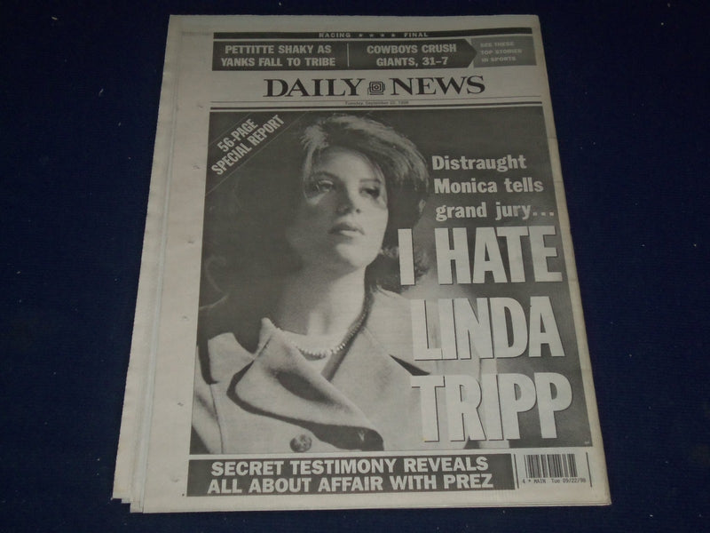 1998 SEPT 22 NEW YORK DAILY NEWS - NO SMOKING GUN BILL CLINTON VIDEO - NP 1713