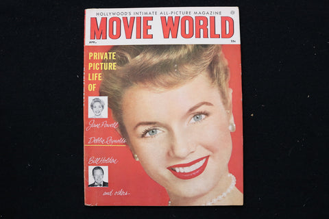 1955 APRIL MOVIE WORLD MAGAZINE - DEBBIE REYNOLDS COVER - E 24592
