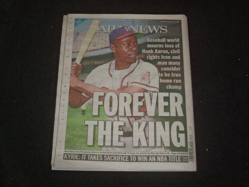 2021 JANUARY 23 NEW YORK DAILY NEWS NEWSPAPER - HENRY AARON DIED (1934-2021)