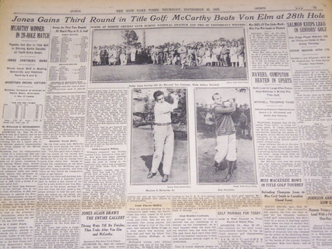 1930 SEPTEMBER 25 NEW YORK TIMES - BOBBY JONES WINS TWICE - NT 3908