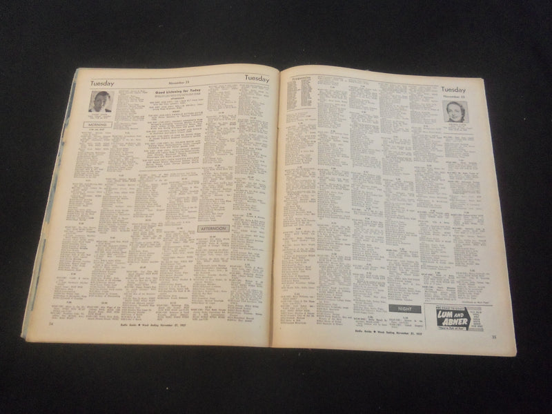 1937 NOVEMBER 27 RADIO GUIDE MAGAZINE - MARGARET SPEAKS COVER - SP 9517I