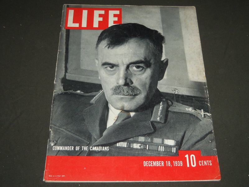 1939 DECEMBER 18 LIFE MAGAZINE - ANDREW MCNAUGHTON COVER - L 161