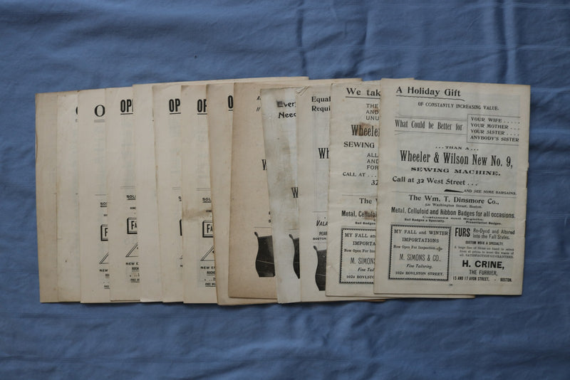 1896 CASTLE SQUARE THEATRE PROGRAM MAGAZINE - LOT OF 13 - BOSTON - K 2729
