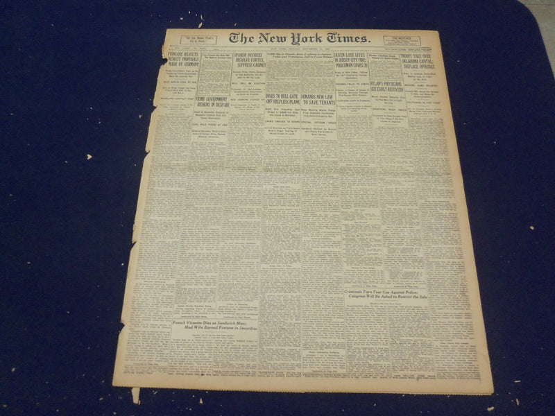 1923 SEP 17 NEW YORK TIMES - TROOPS TAKE OVER OKLAHOMA CAPTIAL - NT 9362