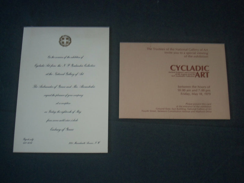 1979-1985 N. P. GOULANDIS COLLECTION BOOK LOT OF 4 & 2 INVITATIONS - KD 4582