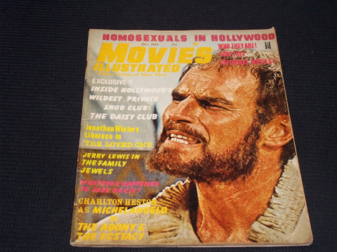 1965 OCTOBER MOVIES ILLUSTRATED MAGAZINE - CHARLTON HESTON COVER - E 13269