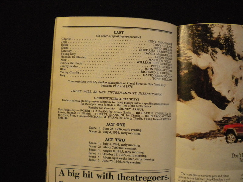 1992 CONVERSATIONS WITH MY FATHER PLAYBILL - JUDD HIRSCH + 2 SIGNATURES - J 8253