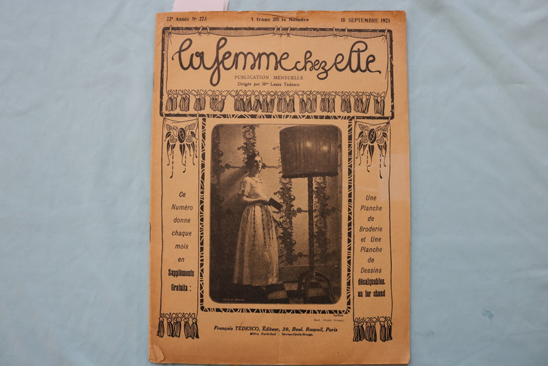 1921 LA FEMME CHEZ ELLE MAGAZINE - FRENCH FASHION - LOT OF 2 - K 2530