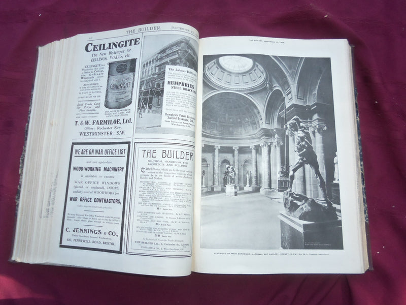 1915 JULY-DECEMBER THE BUILDER U. K. MAGAZINE BOUND VOLUME - FOLD OUTS- C 56