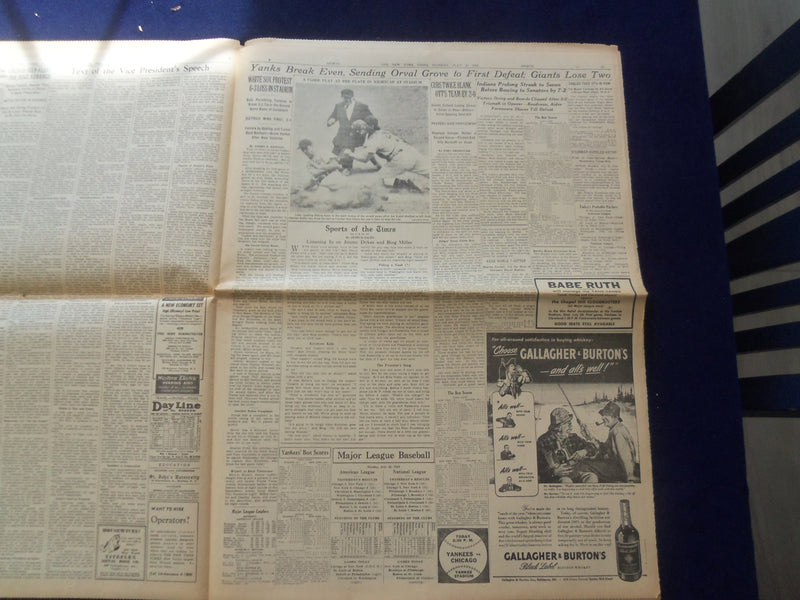 1943 JULY 26 NEW YORK TIMES - MUSSOLINI OUSTED WITH FASCIST CABINET - NP 6470