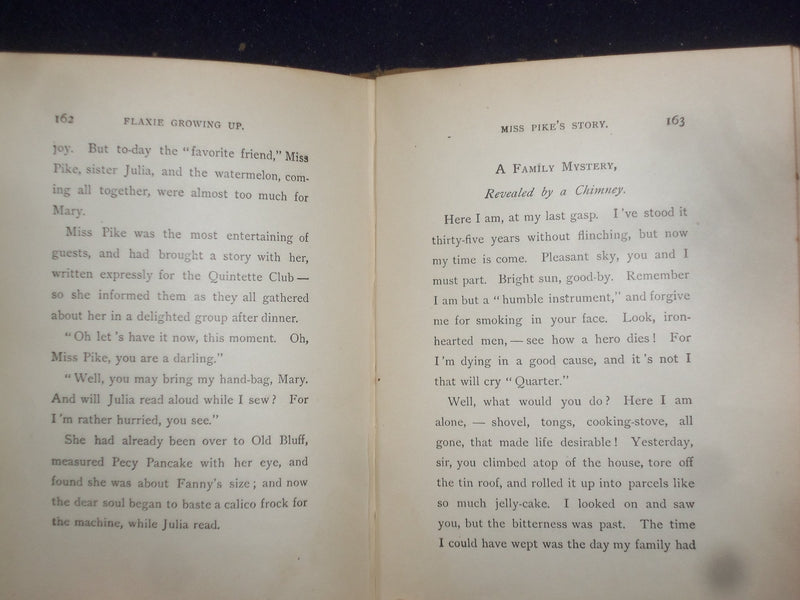 1884 FLAXIE GROWING UP HARDCOVER BOOK BY SOPHIE MAY - KD 9070