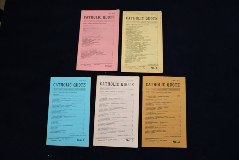 1973 CATHOLIC QUOTE MONTHLY MAGAZINE - LOT OF 5 - O 3632