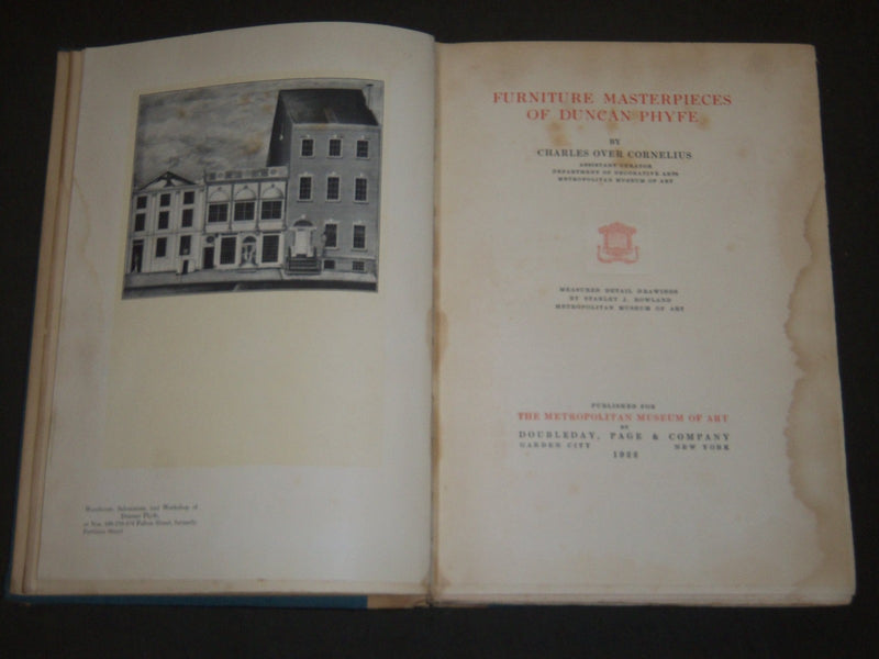1922 FURNITURE MASTERPIECES OF DUNCAN PHYFE BY CHARLES OVER CORNELIUS - KD 1174
