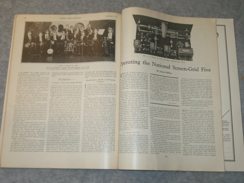 1928 AUGUST RADIO BROADCAST MAGAZINE - J 6304