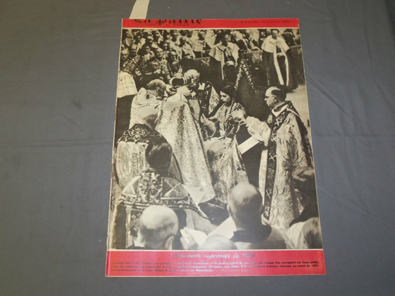 1954 JAN 10 LA PATRIE NEWSPAPER-QUEEN ELIZABETH COVER-HERVE LALONDE PHOTO-FR4122