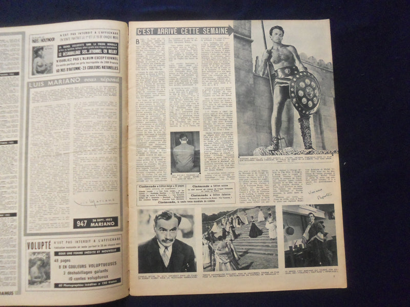 1952 SEPTEMBER 26 CINEMONDE MAGAZINE - RICHARD TODD & JOAN RICE COVER - SP 4868N