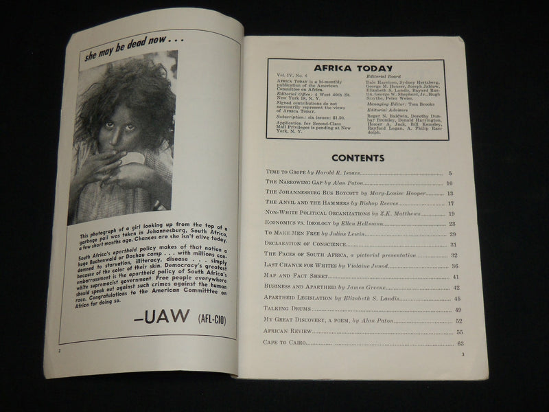 1957 NOVEMBER/DECEMBER AFRICA TODAY MAGAZINE - SPECIAL ISSUE - J 6541