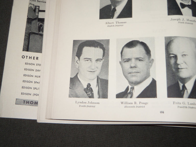 1937 THE DEMOCRATIC CONGRESSIONAL REGISTER - LYNDON JOHNSON - PHOTOS - J 3177