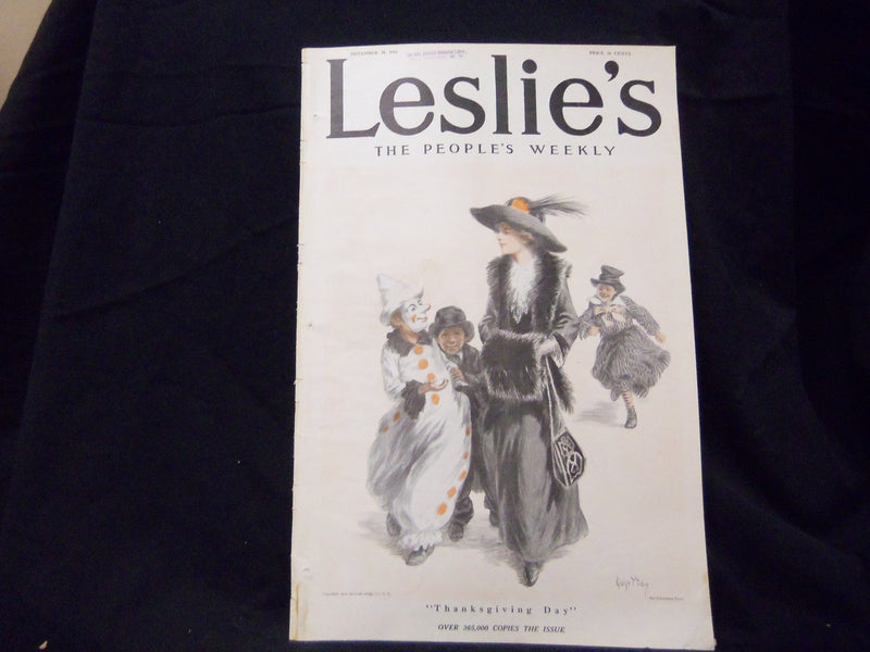 1912 NOVEMBER 28 LESLIE'S WEEKLY MAGAZINE - THANKSGIVING DAY - ST 1211