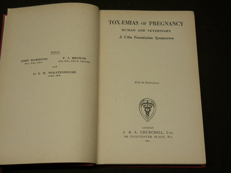 1950 TOXAEMIAS OF PREGNANCY - CIBA FOUNDATION SYMPOSIUM BOOK - KD 6115