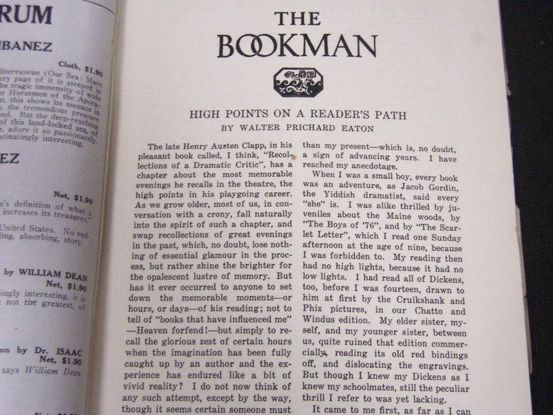 1918-1919 THE BOOKMAN MAGAZINE LOT OF 8 ISSUES -STORIES & ILLUSTRATIONS- WR 76