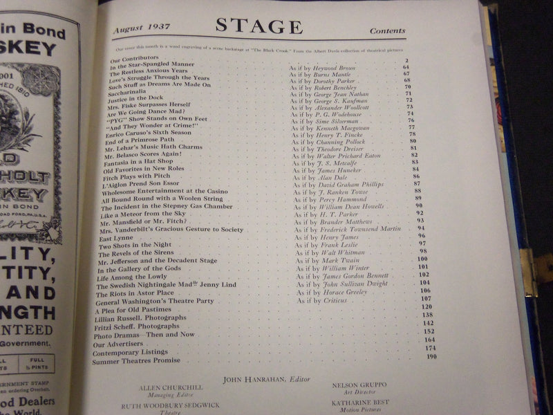 1937 AUGUST STAGE MAGAZINE SIGNED LIMITED EDITION #526 - BOUND - KD 2004