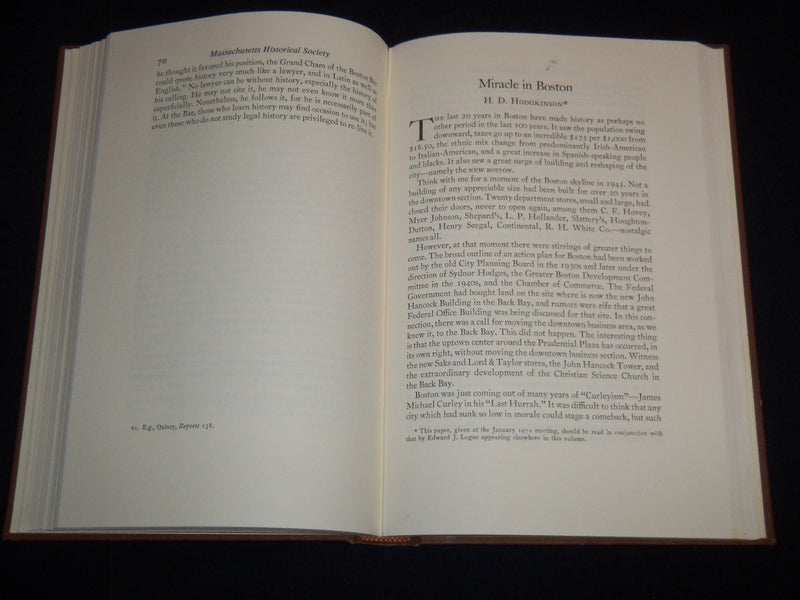 1973 PROCEEDINGS OF THE MASSACHUSETTS HISTORICAL SOCIETY 1972 VOLUME - KD 4502R