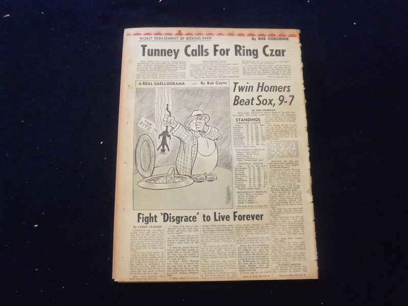 1965 MAY 27 BOSTON RECORD AMERICAN NEWSPAPER-ASK CONGRESS PROBE CLAY KO -NP 6249