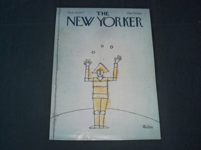 1977 OCTOBER 24 NEW YORKER MAGAZINE FRONT COVER ONLY - GREAT ART FOR FRAMING