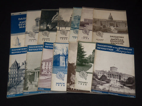 1933-1944 DAUGHTERS OF THE AMERICAN REVOLUTION MAGAZINE LOT OF 28 ISSUES- O 1121