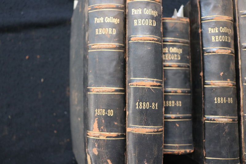 1876-1907 PARK COLLEGE RECORD WEEKLY RECORD HARDCOVER BOOKS - 6 VOLUMES -KD 9575