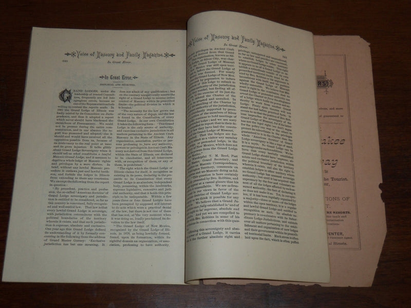 1883 APRIL VOICE OF MASONRY AND FAMILY MAGAZINE - JOHN W. BROWN - K 1270