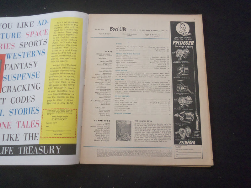 1961 APRIL BOYS' LIFE MAGAZINE - BIG FISHING ISSUE - ST 3770L
