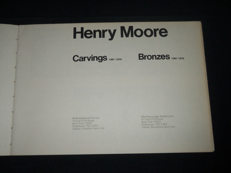 1970 HENRY MOORE CARVINGS & BRONZES BOOK - NICE PHOTOS - KD 5268