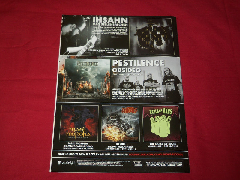 2013 HALLOWEEN TERRORIZER MAGAZINE ISSUE NO. 242 - PARADISE LOST -LACUNA- RC 311