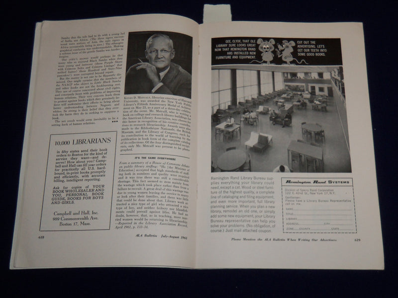 1961 JULY-AUGUST ALA BULLETIN - FIRST REPORT OF THE MISSION TO THE USSR - K 522