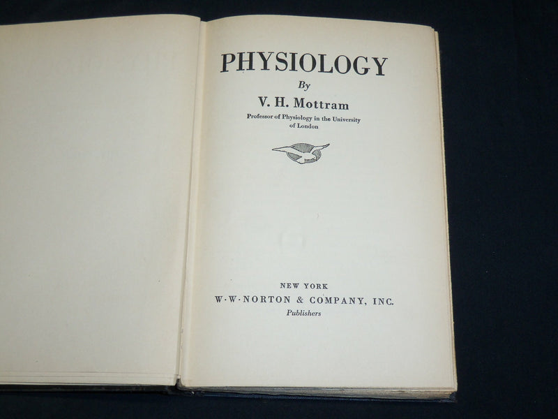1928 PHYSIOLOGY HARDCOVER BOOK BY V. H. MOTTRAM - KD 2762D