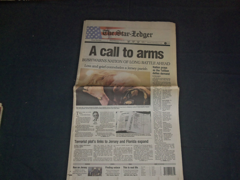 2001 SEPTEMBER 17 THE STAR-LEDGER NEWSPAPER - A CALL TO ARMS - NP 3476