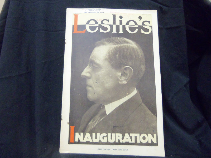 1913 MARCH 6 LESLIE'S WEEKLY MAGAZINE - WOODROW WILSON INAUGURATION - ST 1224