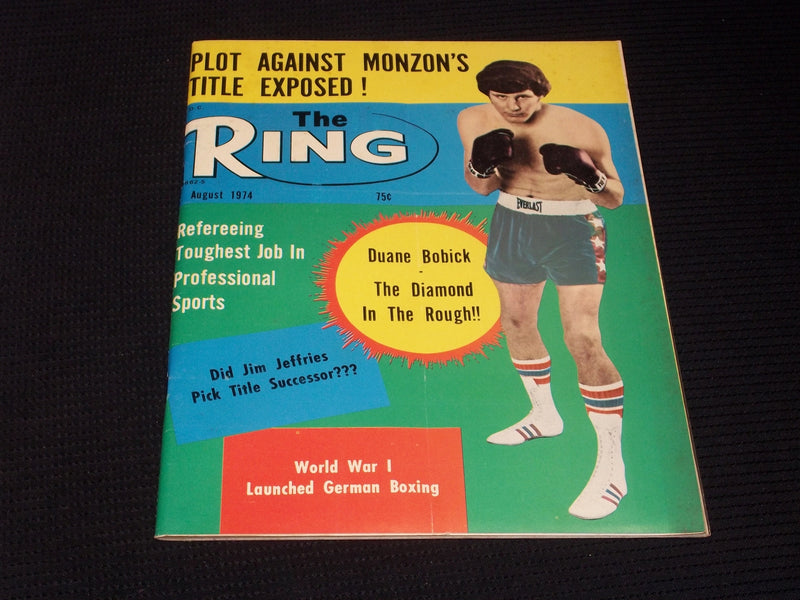 1974 AUGUST THE RING MAGAZINE - DUANE BOBICK BOXING COVER - E 3351
