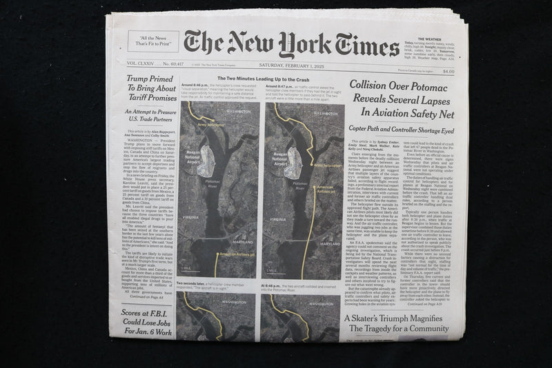 2025 FEBRUARY 1 NEW YORK TIMES - COLLISION OVER POTOMAC REVEALS SEVERAL LAPSES