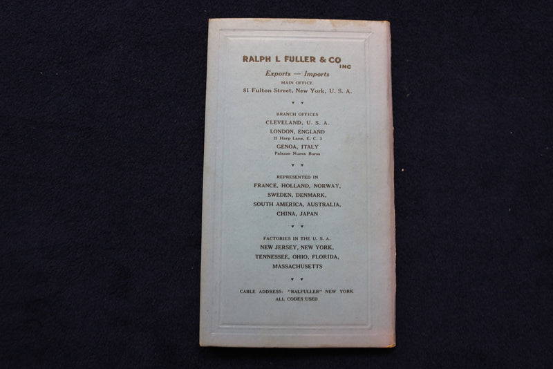 1940 'S RALPH L. FULLER CO. ANILINE DYESTUFFS COLOR CHART BOOK - K 736